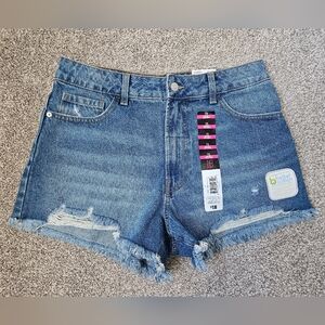 BNWT NOBO Distressed Denim Jean Shorts Size 13 16.5" Waist High Rise